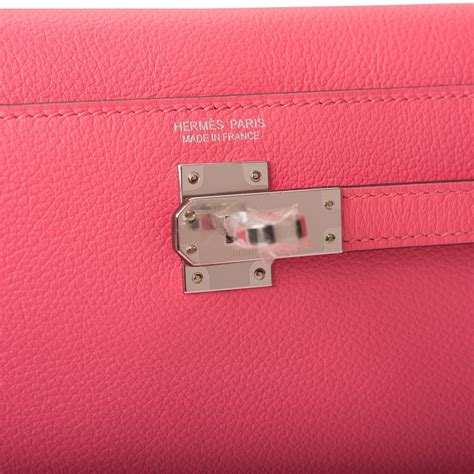 Hermès Rose Azalee Evercolor Kelly Danse II Palladium .